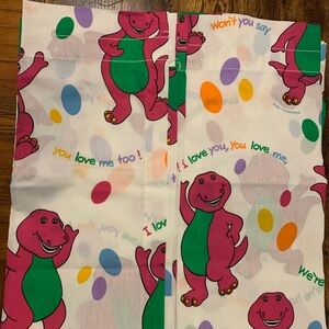 Barney the Dinosaur Vintage 1990’s 2 Panels‎ Curtains Drapes 40.5” W X 43” L
